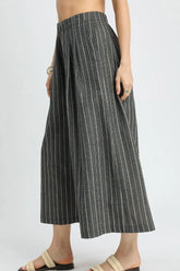 Umgee Pinstripe Crop Palazzo Pants OutfitFlow